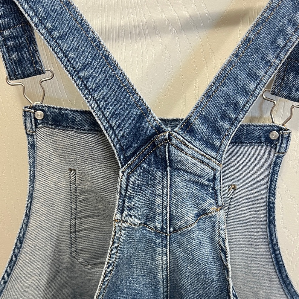 Ava & Viv Medium Blue Denim Short Overalls - Picture 10 of 10